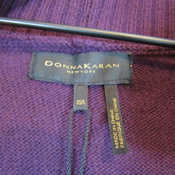 Donna Karan Purple Ribbed Sleeveless Open Front Wool Blend Cardigan Swea… - Picture 5 of 15